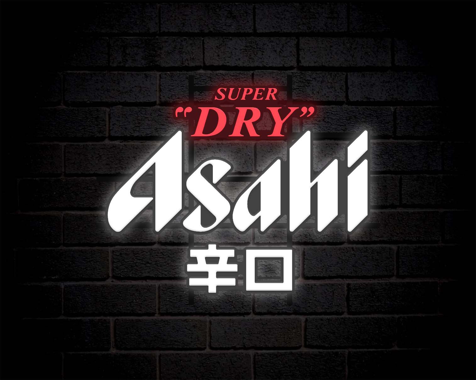 Illuminated Asahi beverage sign
